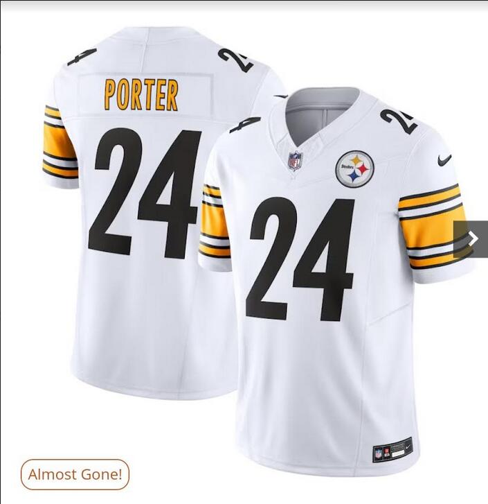 Men Pittsburgh Steelers #24 PORTER white 2024 Nike NFL jersey style 2